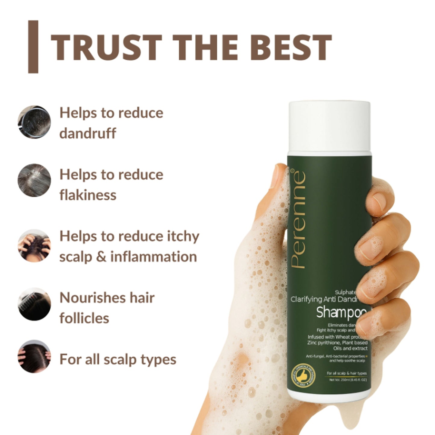 Perenne Sulphate Free Clarifying Anti Dandruff Shampoo