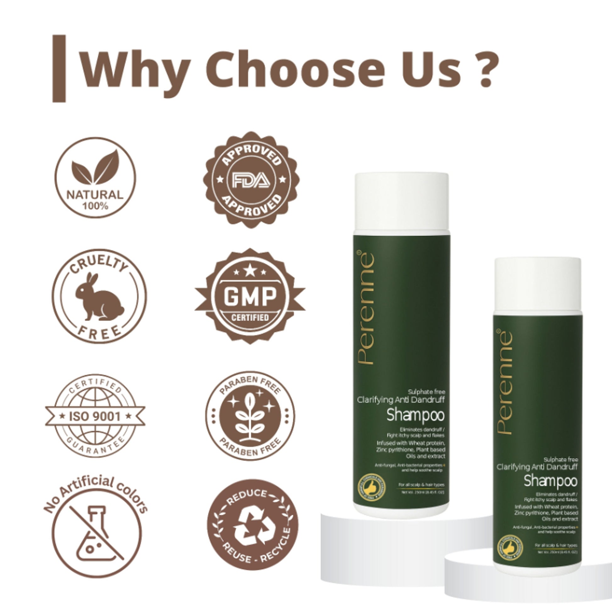Perenne Sulphate Free Clarifying Anti Dandruff Shampoo