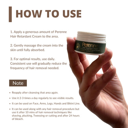 Perenne Hair Retardant Cream for Reducing Facial And Body Hair
