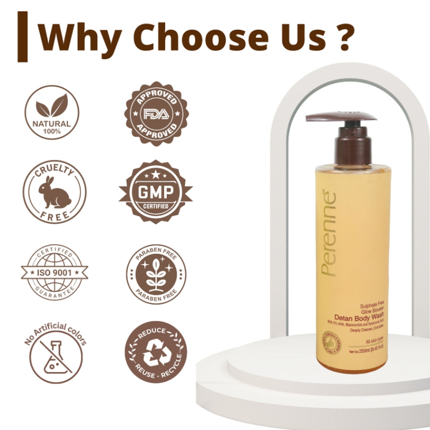 Perenne Sulphate Free Glow Booster Detan Body Wash