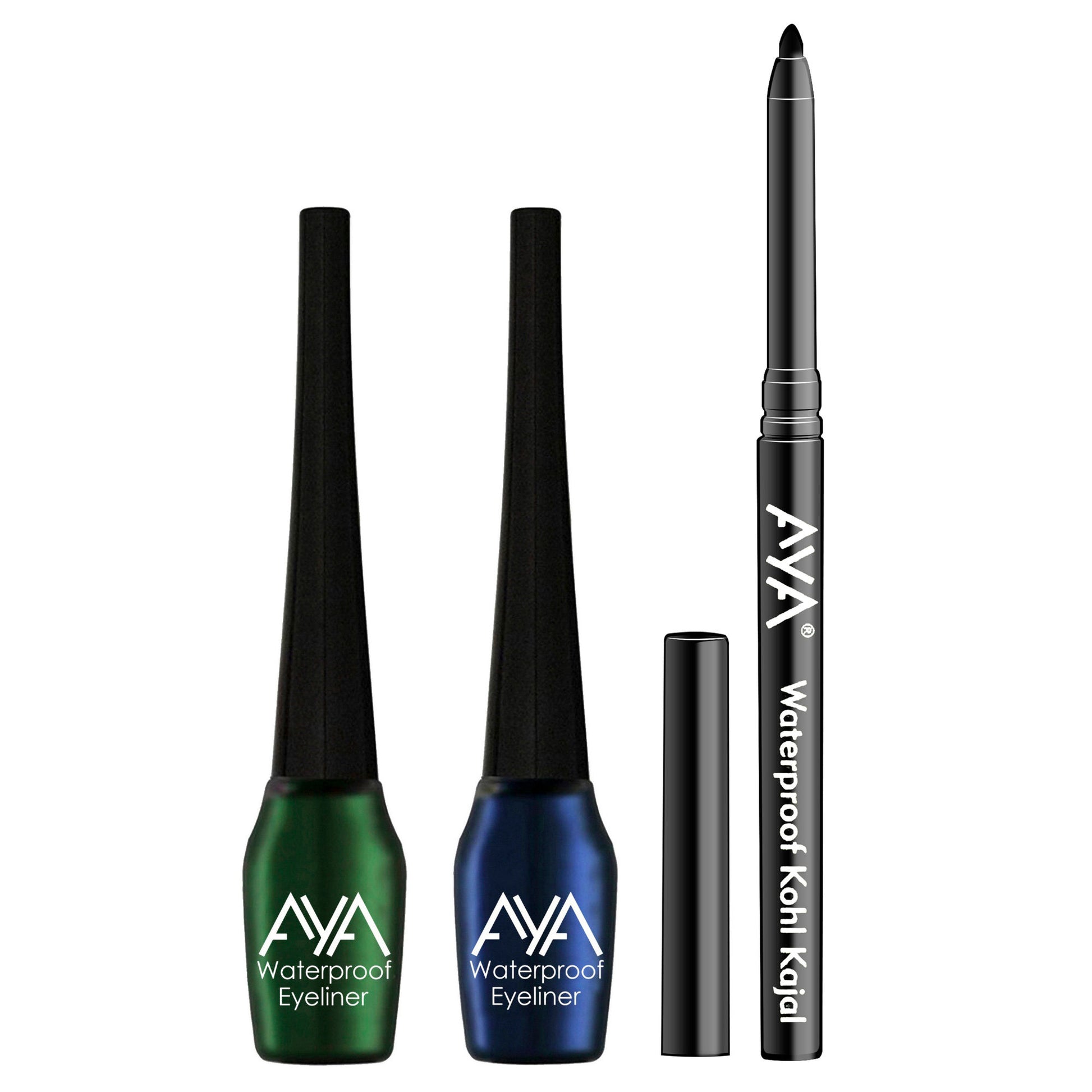 AYA Waterproof Eyeliner + Jet Black Kohl Kajal - 