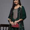 Indyancart VA Women's Ethnic Motifs Embroidered Kurta with EmbroideredTrousers & With Dupatta