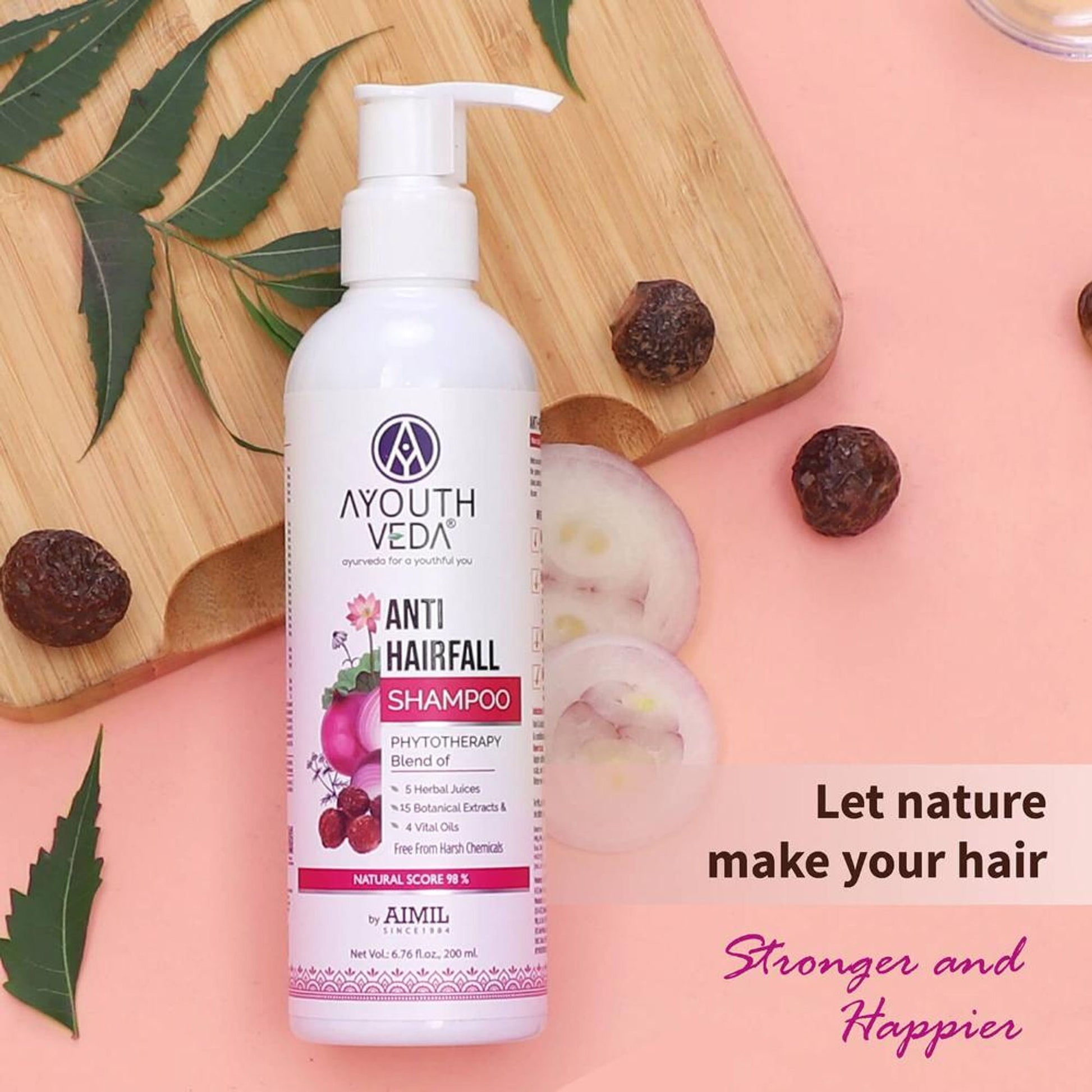 Anti-Hair Fall Shampoo with Neem, Shikakai & 25+ Botanicals to Strengthen Roots & Reduce Hair Fall