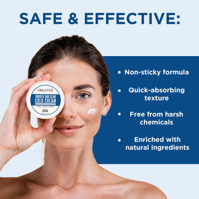 Orgatre Smooth And Glow Cold Cream Deep Hydration With Avacado Jajoba & Almond Oil 24Hr Moisturizer
