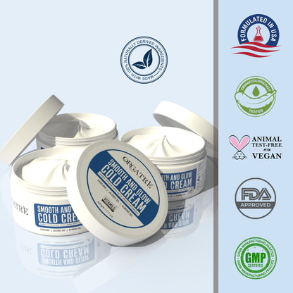 Orgatre Smooth And Glow Cold Cream Deep Hydration With Avacado Jajoba & Almond Oil 24Hr Moisturizer