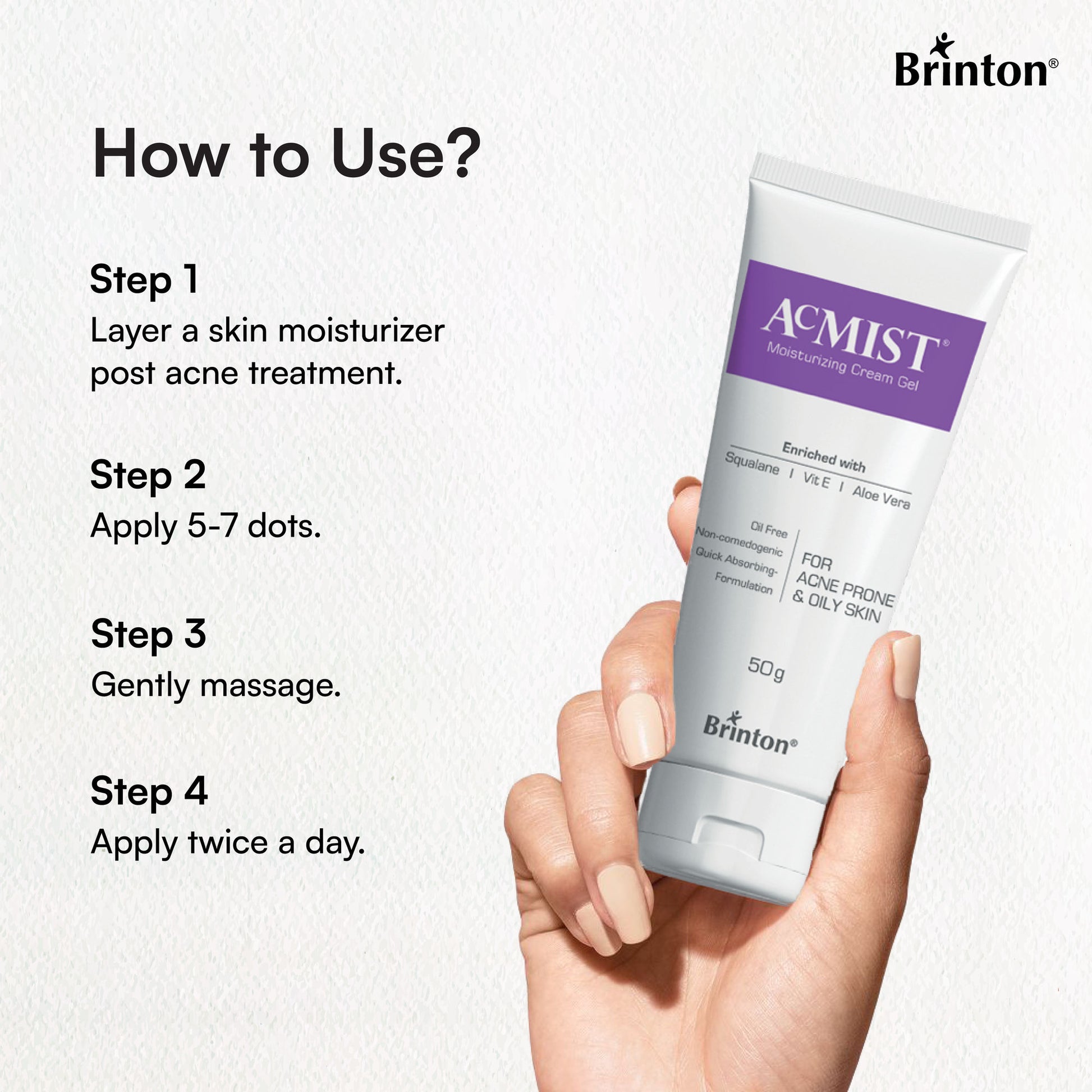 Brinton Acmist Moisturizing Cream Gel With Quick Absorbing Formulation