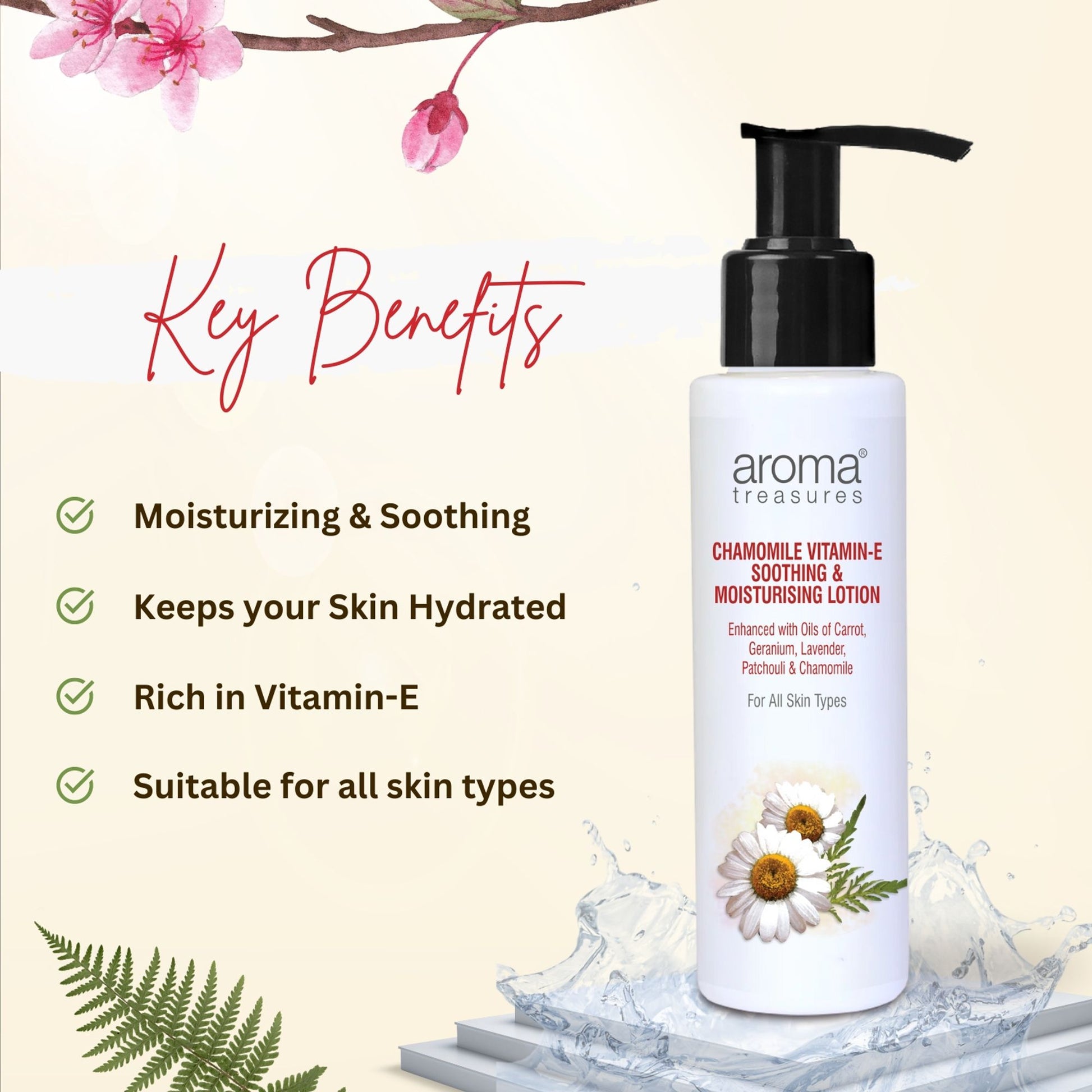 Aroma Treasures Chamomile Vitamin-E- Soothing & Moisturizing Lotion