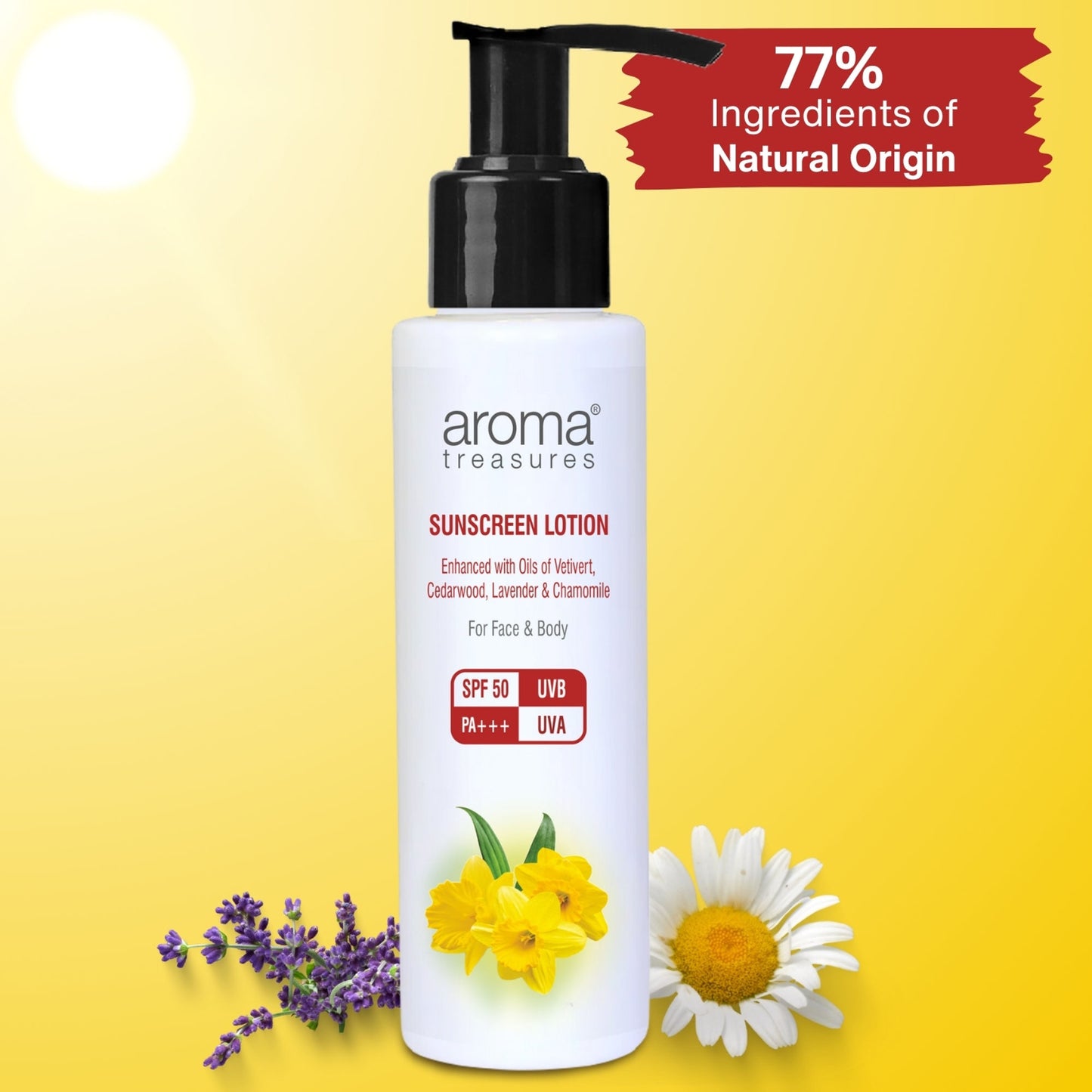 Aroma Treasures Sunscreen Lotion SPF 50 PA+++ UVB UVA