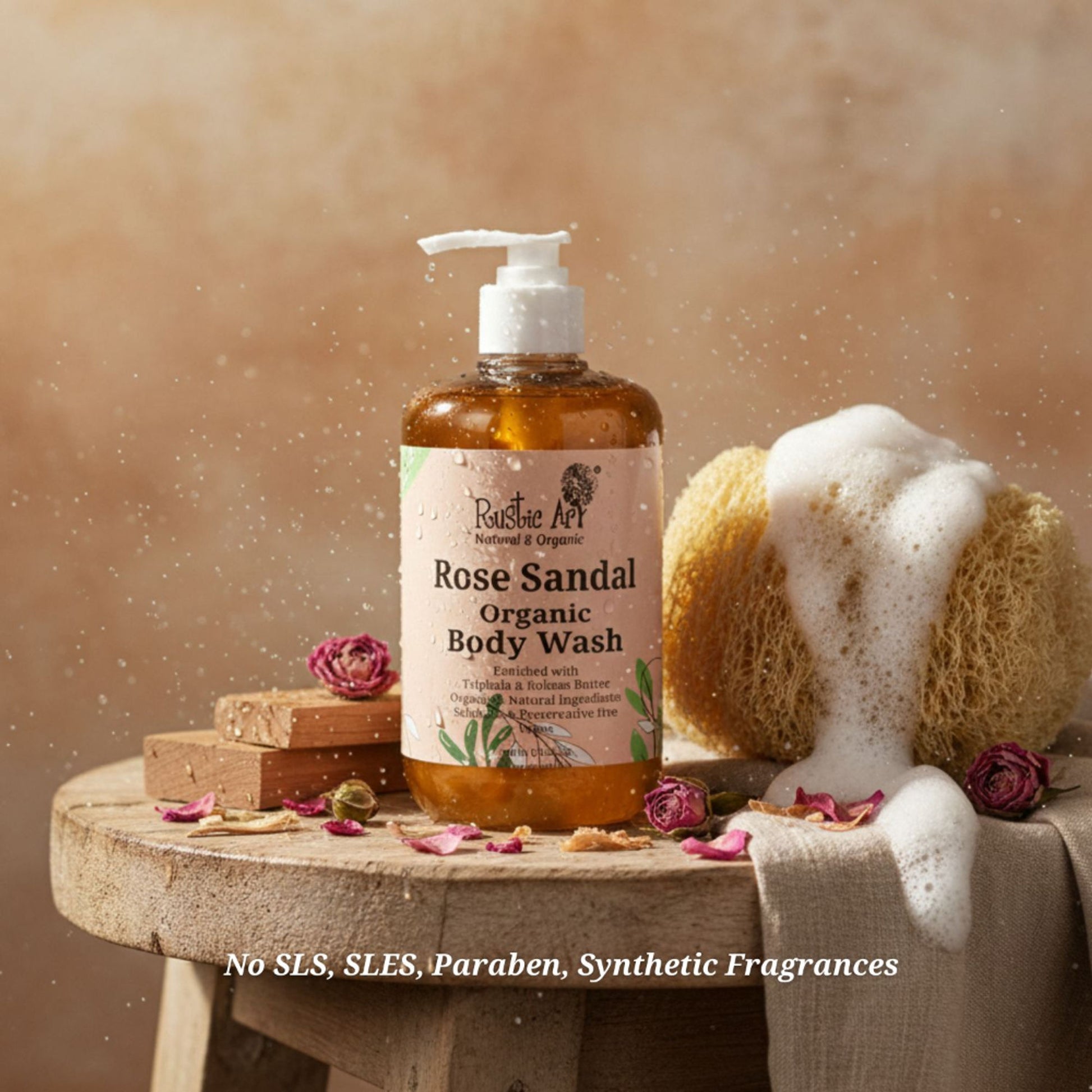 Rustic Art Organic Rose Sandal Body Wash