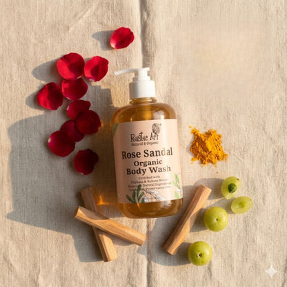 Rustic Art Organic Rose Sandal Body Wash