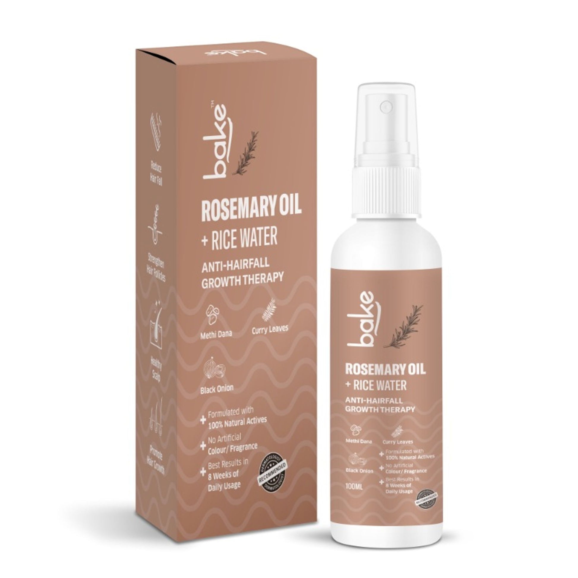 BAKE Rosemary + Rice Water Hair Growth Therapy For Hair Fall & Strengthen Hair Follicles