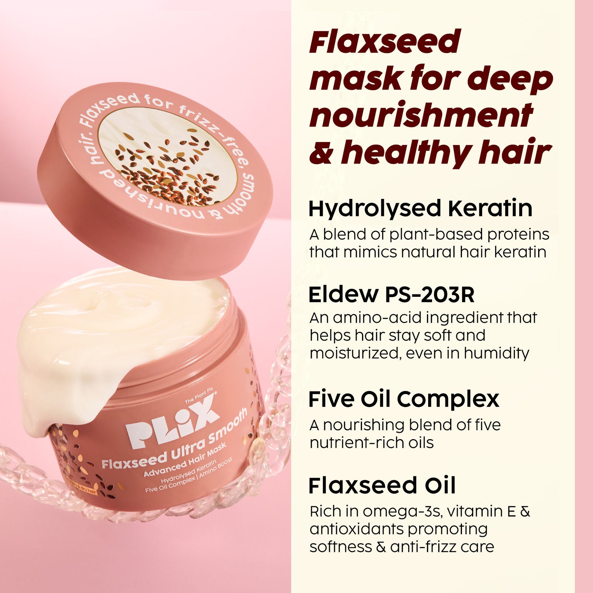Plix The Plant Fix Flaxseed Keratin Smoothening Mask