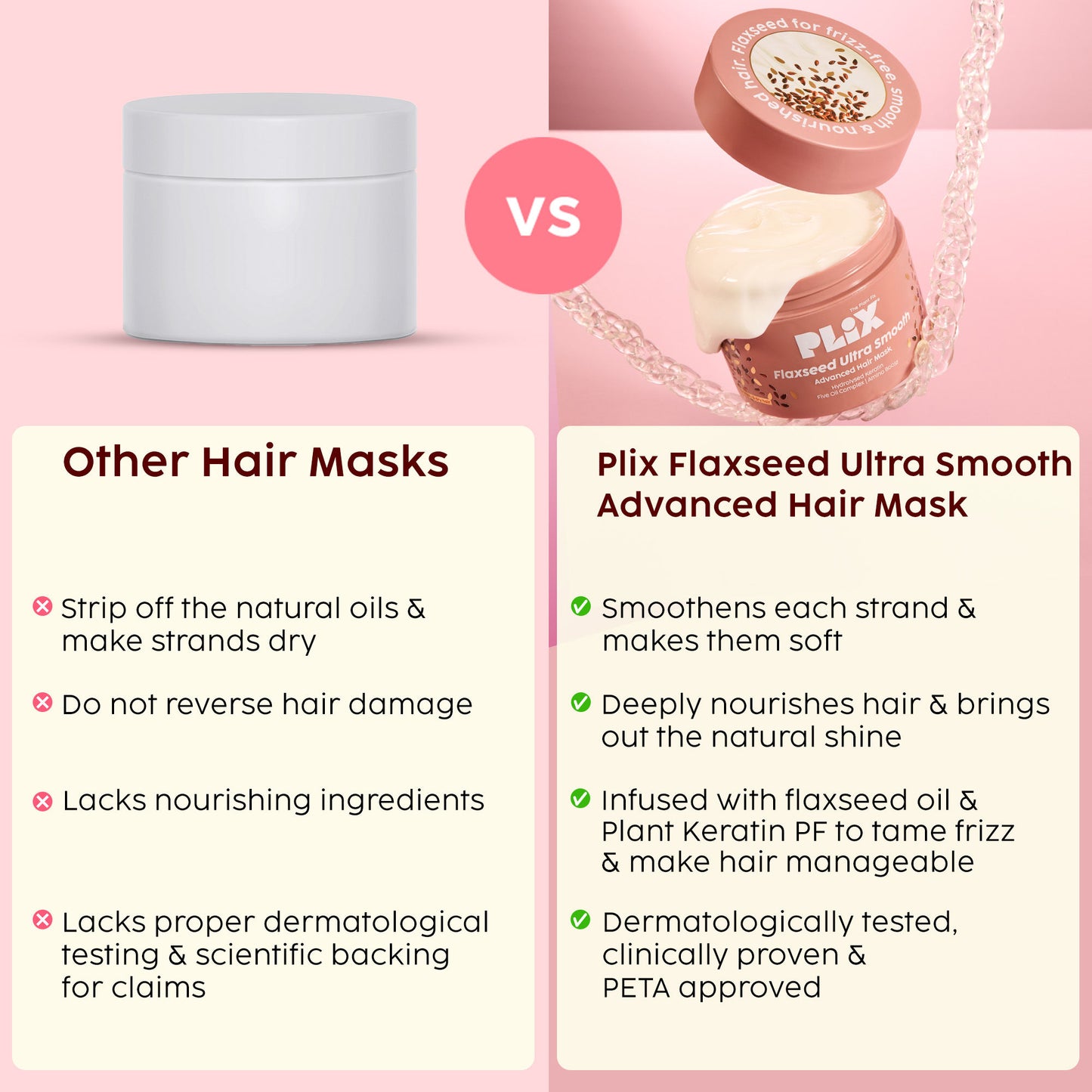 Plix The Plant Fix Flaxseed Keratin Smoothening Mask