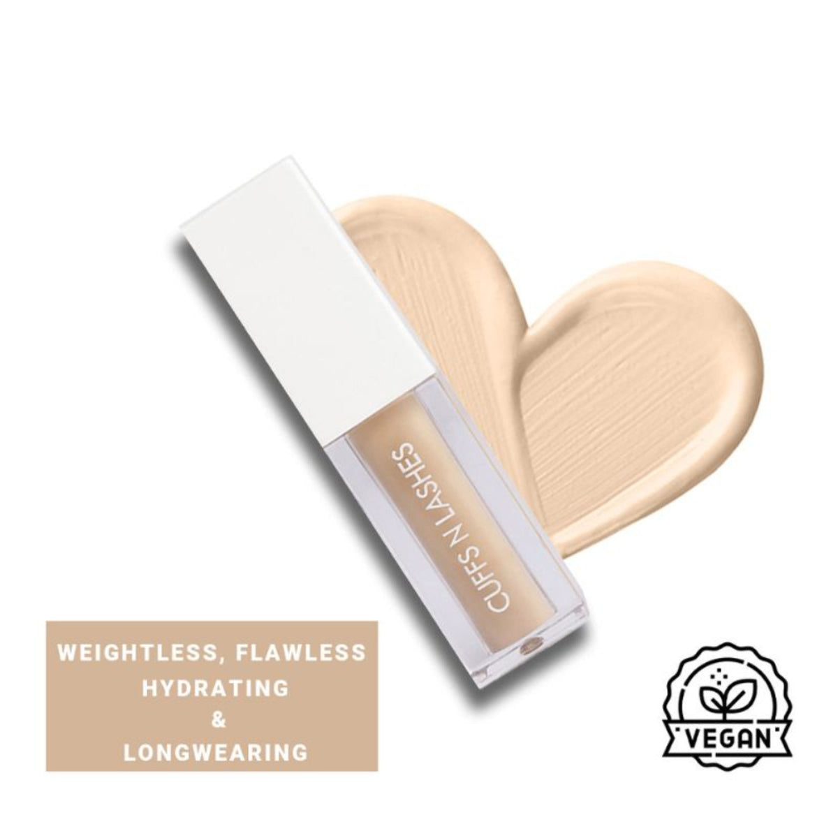 CUFFS N LASHES Cover It All Liquid Concealer in shade 07 Ginger, creamy concealer with a smooth application for flawless skin.