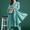 Dhiyona IE Floral Embroidered Thread Work Kurta with Trousers & With Dupatta