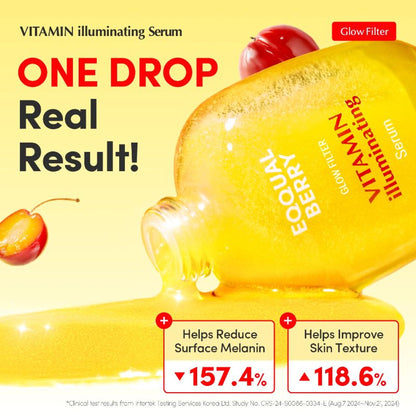 Eqqualberry Vitamin C Face Serum – Niacinamide & Ceramides, Brightening & Hydrating
