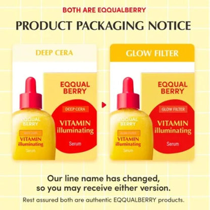 Eqqualberry Vitamin C Face Serum – Niacinamide & Ceramides, Brightening & Hydrating