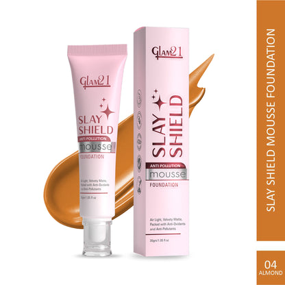 GLAM21 Slay Shield Mousse Foundation - Almond
