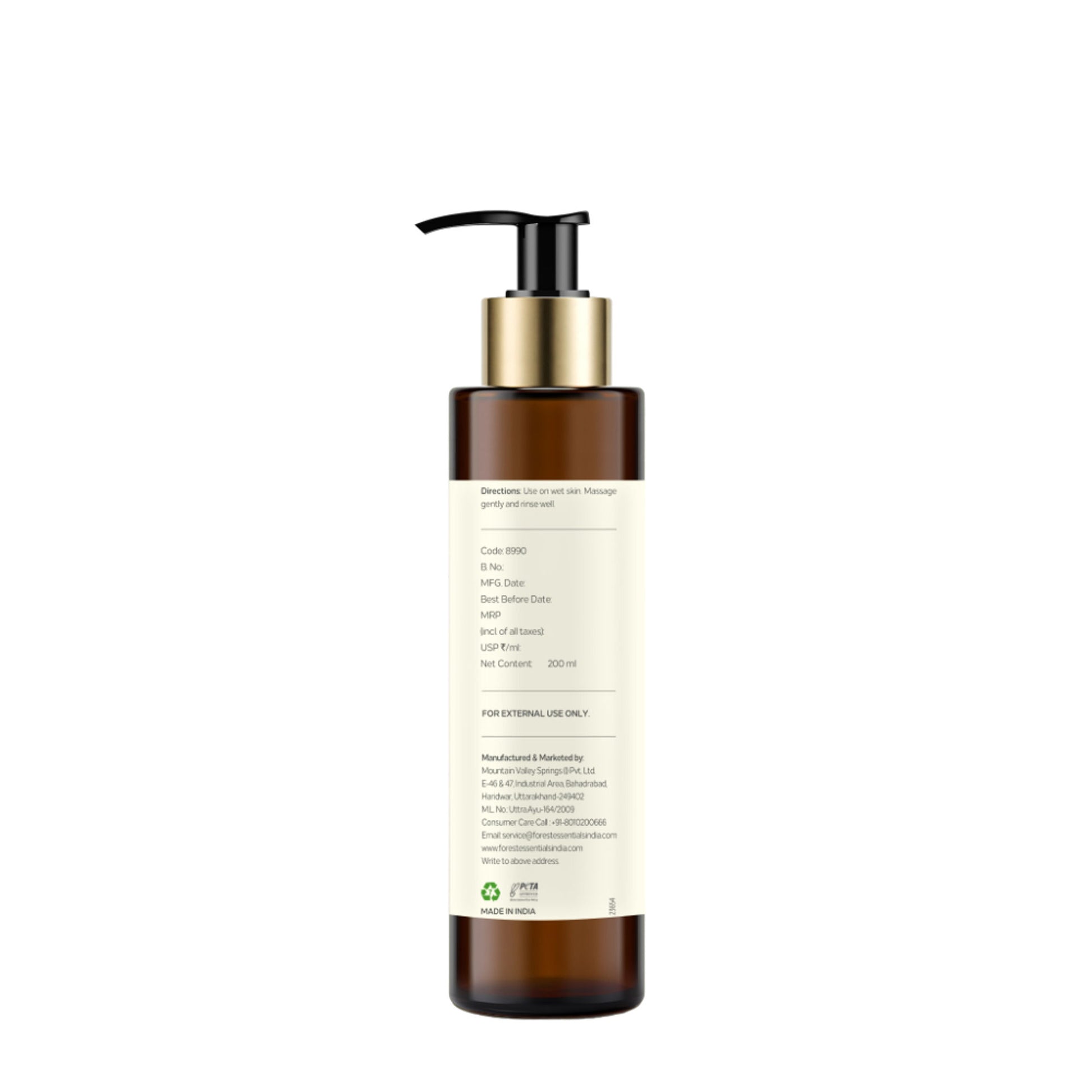 Forest Essentials Silkening Shower Wash - Oudh & Green Tea