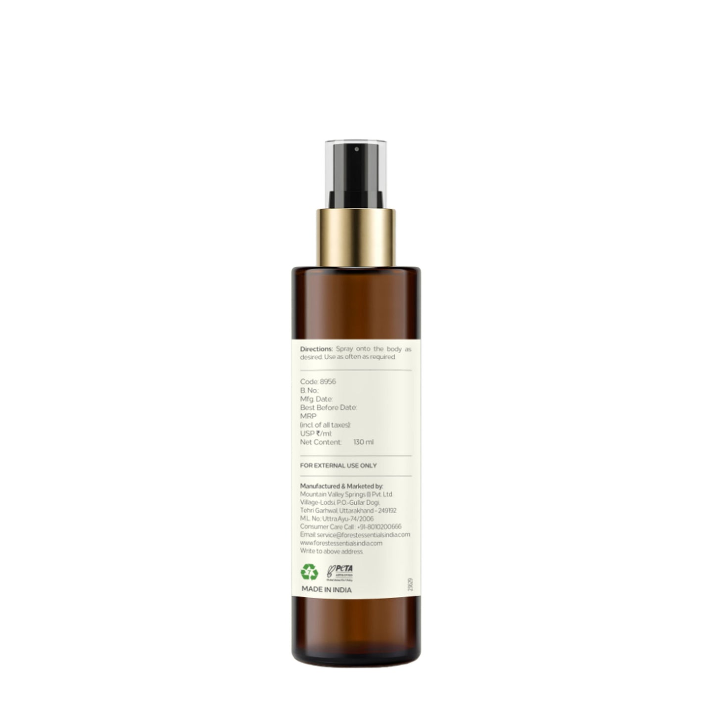 Forest Essentials Body Mist Mysore Sandalwood & Vetiver