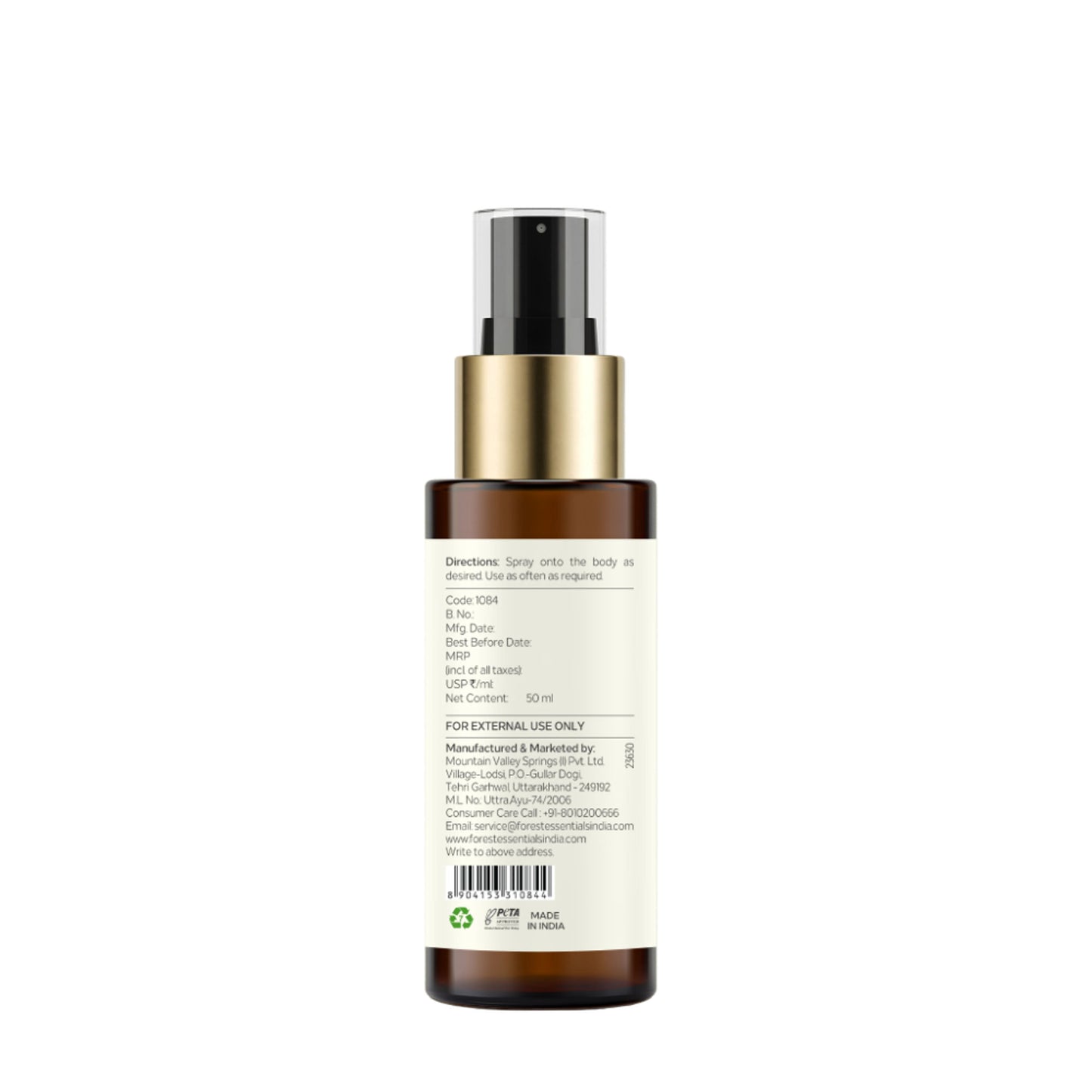 Forest Essentials Body Mist Mysore Sandalwood & Vetiver