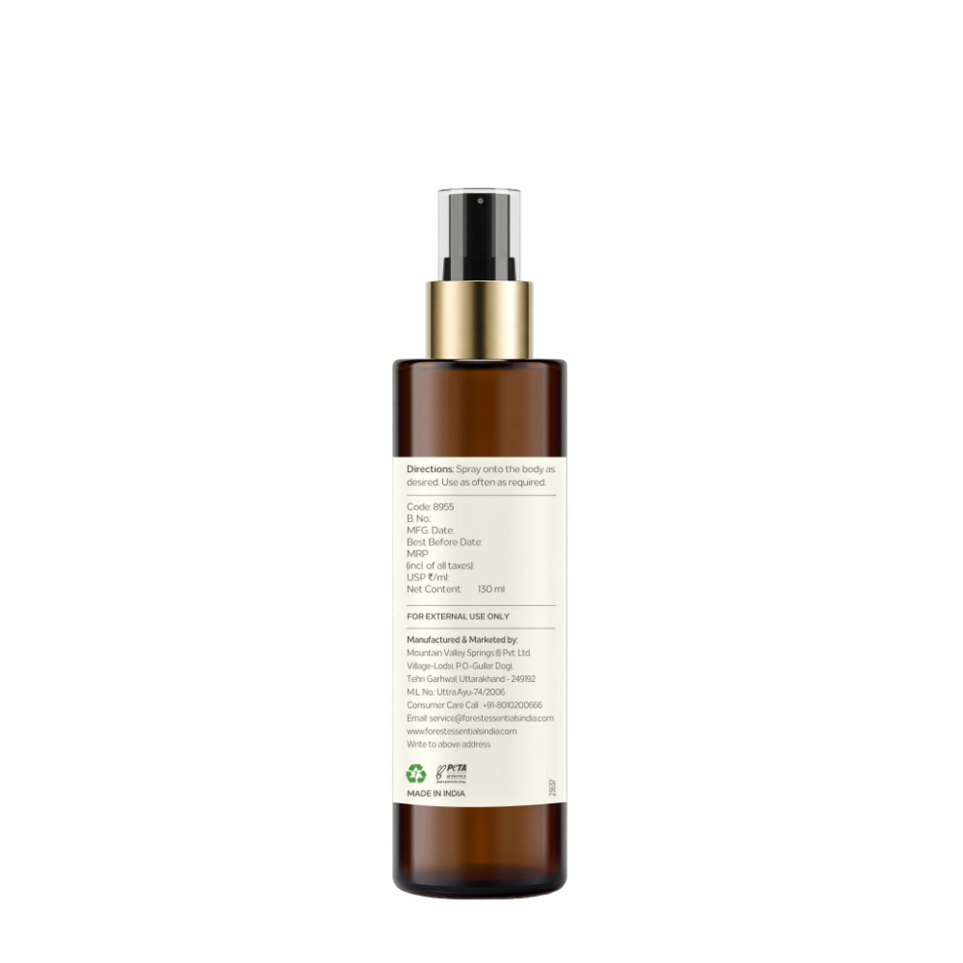 Forest Essentials Body Mist Rose & Cardamom (Body Spray)