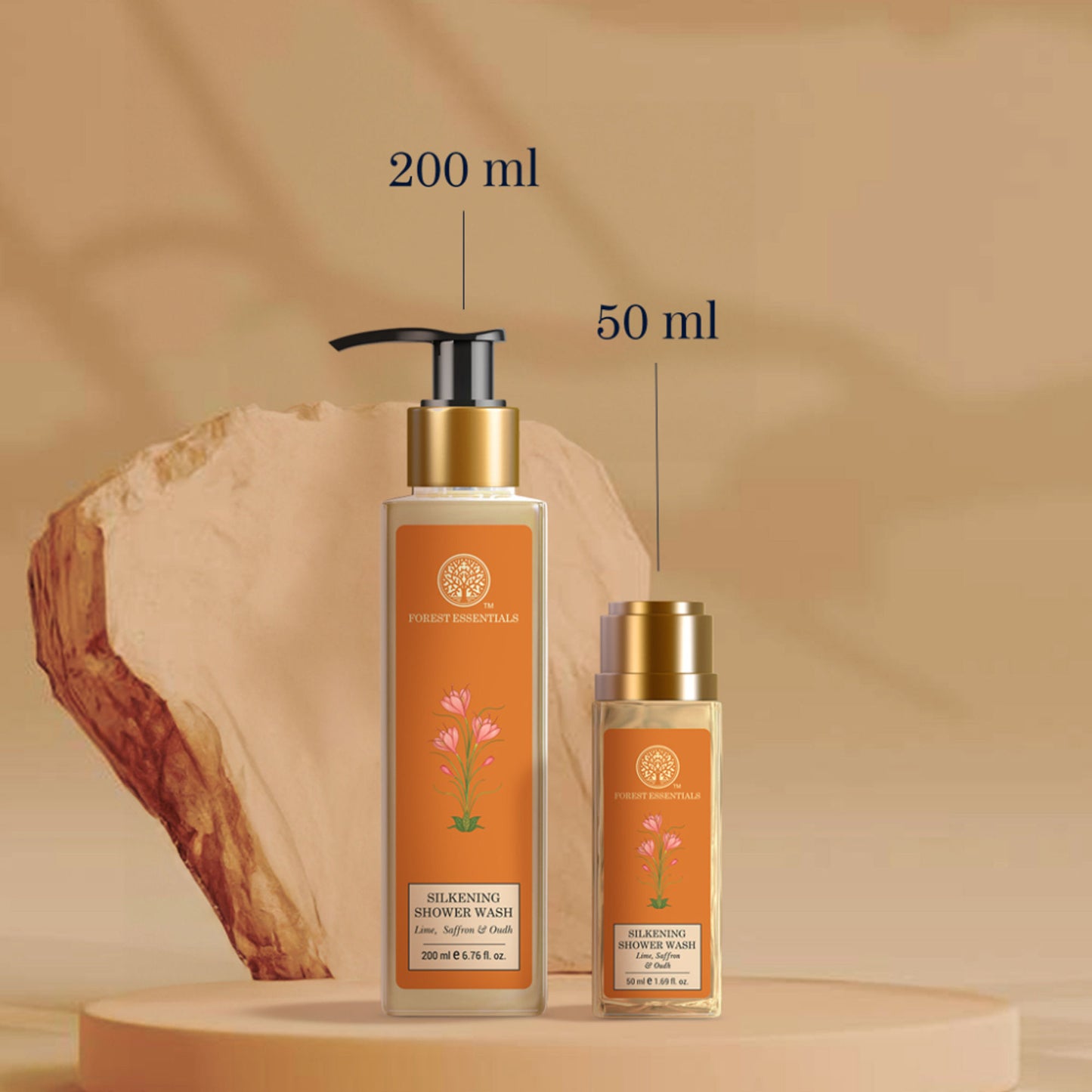Forest Essentials Silkening Lime Saffron & Oudh Natural Shower Wash