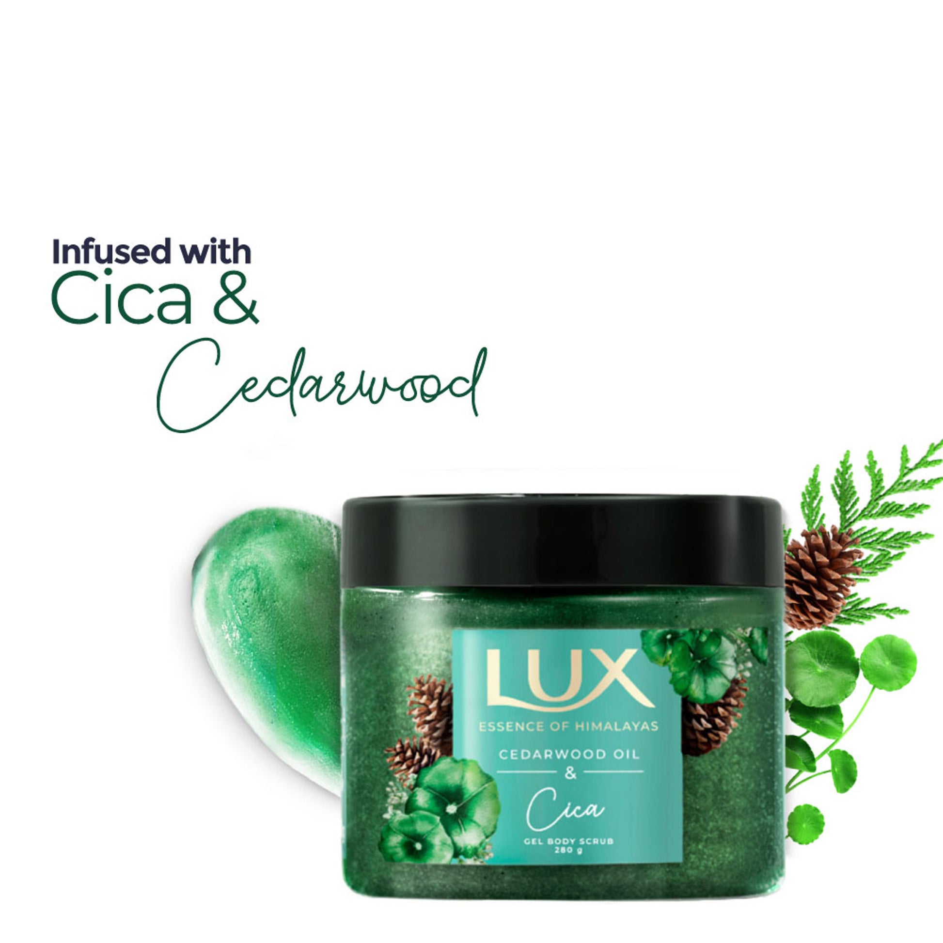 Lux Essence Of Himalayas Cedarwood Oil & Cica Gel Body Scrub