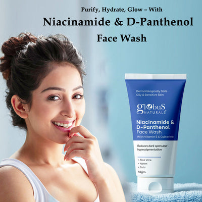Globus Naturals Niacinamide & D - Panthenol Face Wash With Vitamin E & Glycerine