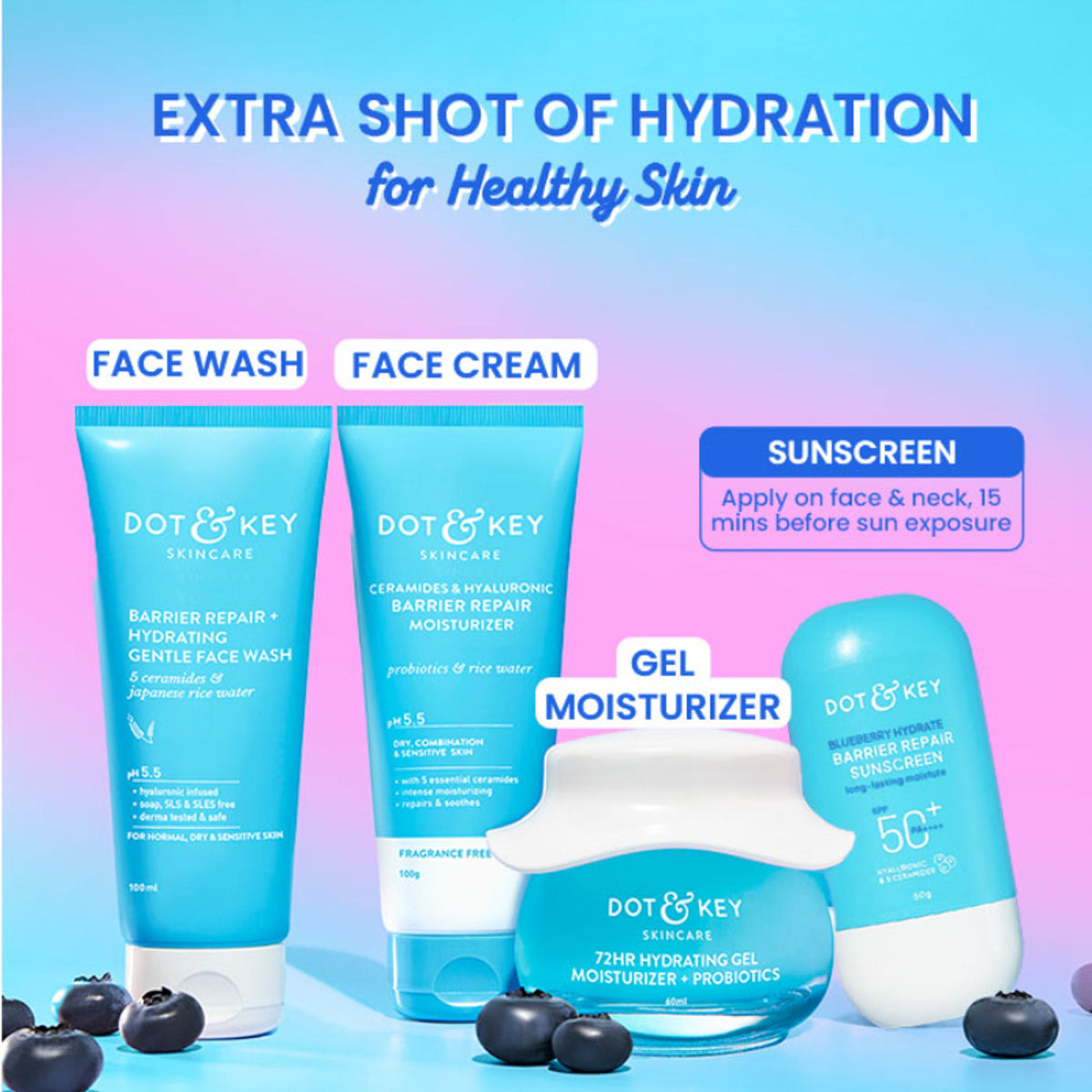 Dot & Key Blueberry Hydrate Barrier Repair Sunscreen SPF 50+ PA++++ In-Vivo Tested