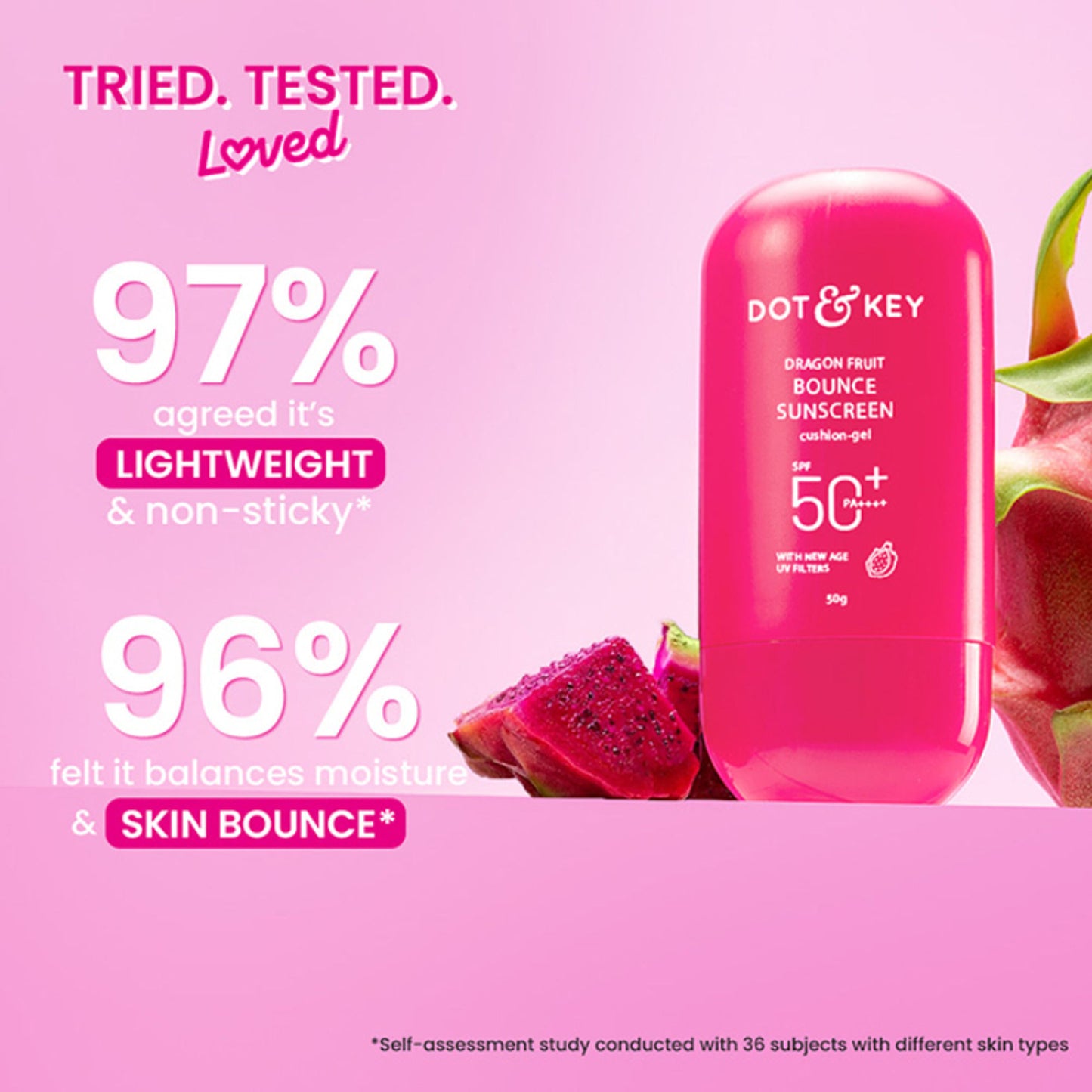 Dot & Key Dragon Fruit Bounce Sunscreen In-Vivo Tested SPF 50+ PA++++, With New-Age UV Filters