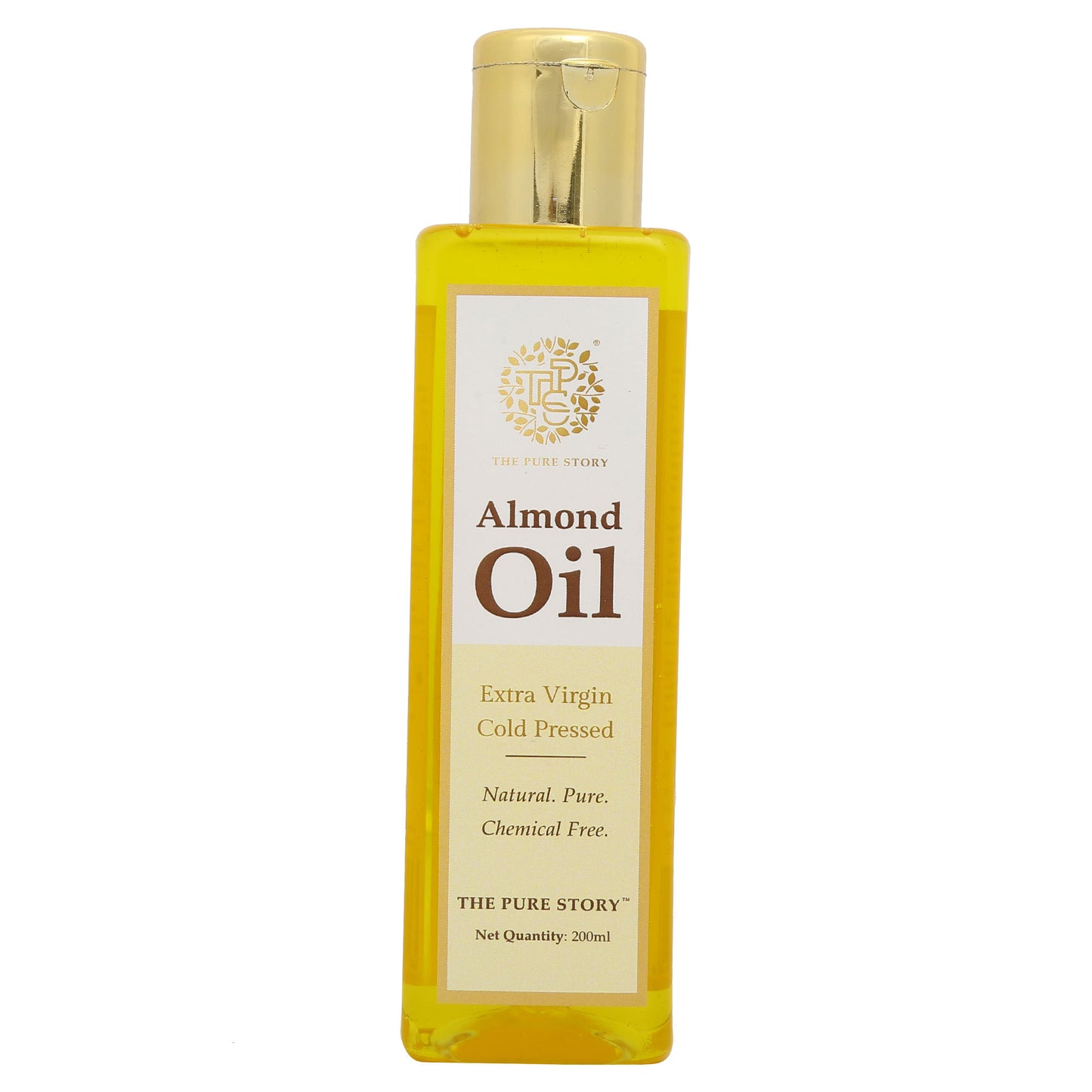 The Pure Story Natural Cold Pressed Almond Oil for Hair, Skin, Face & Massage