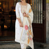 Dhiyona IE Women Floral Embroidered Regular Thread Work Kurta with Trousers & With Dupatta