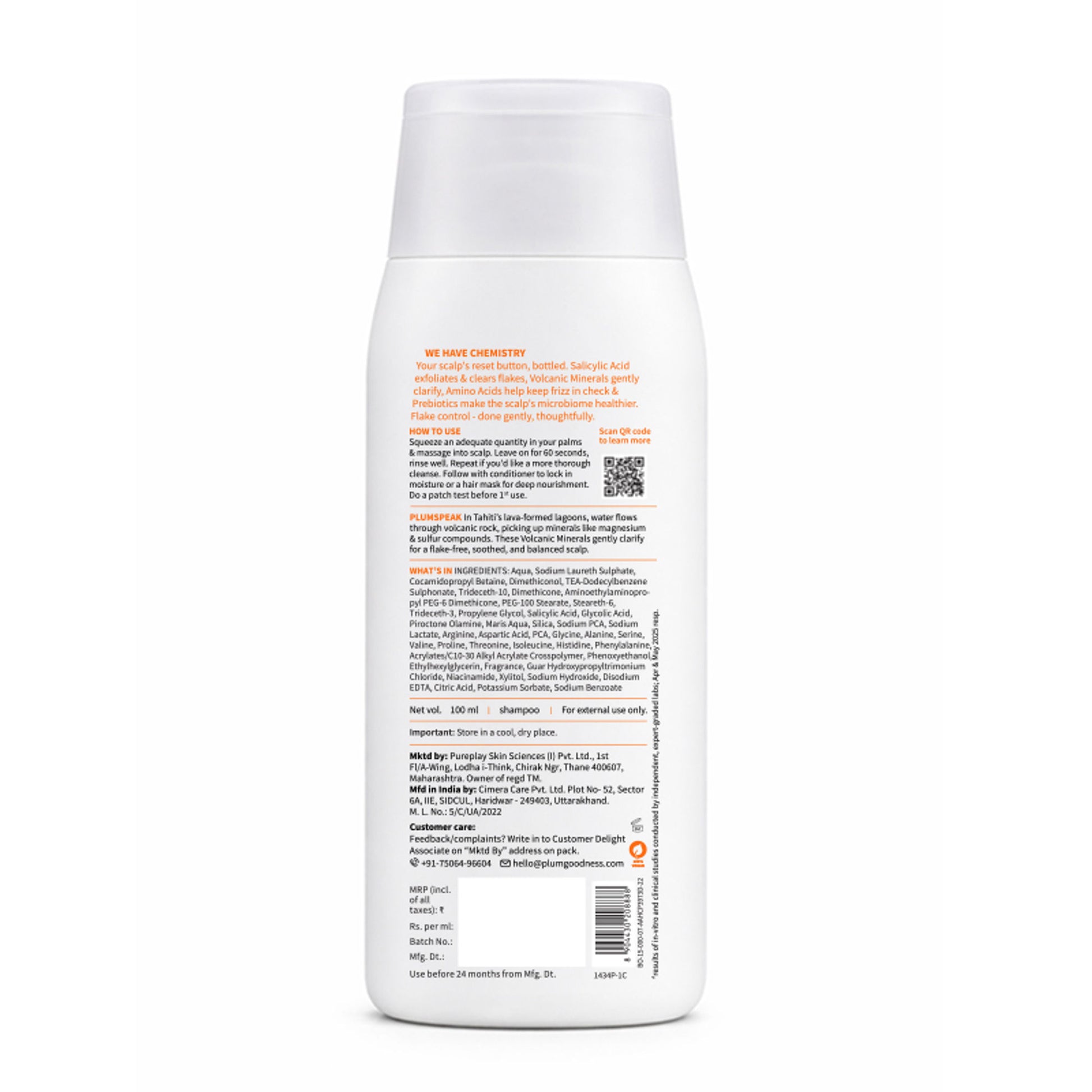 Plum Volcanic Minerals & Salicylic Acid 0.5% Anti-Dandruff Shampoo
