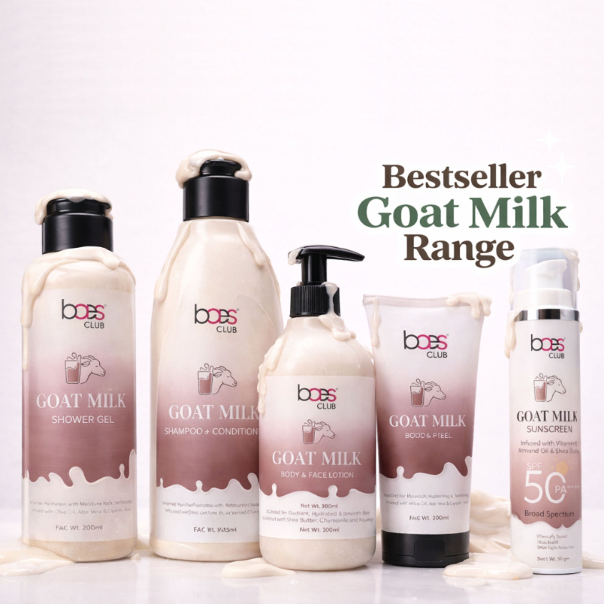 Baes Club Goat Milk Shampoo with Conditioner for Hydration, Nourishment & Frizz Free hair Unisex