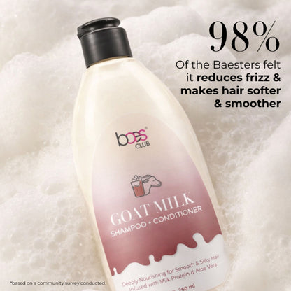 Baes Club Goat Milk Shampoo with Conditioner for Hydration, Nourishment & Frizz Free hair Unisex