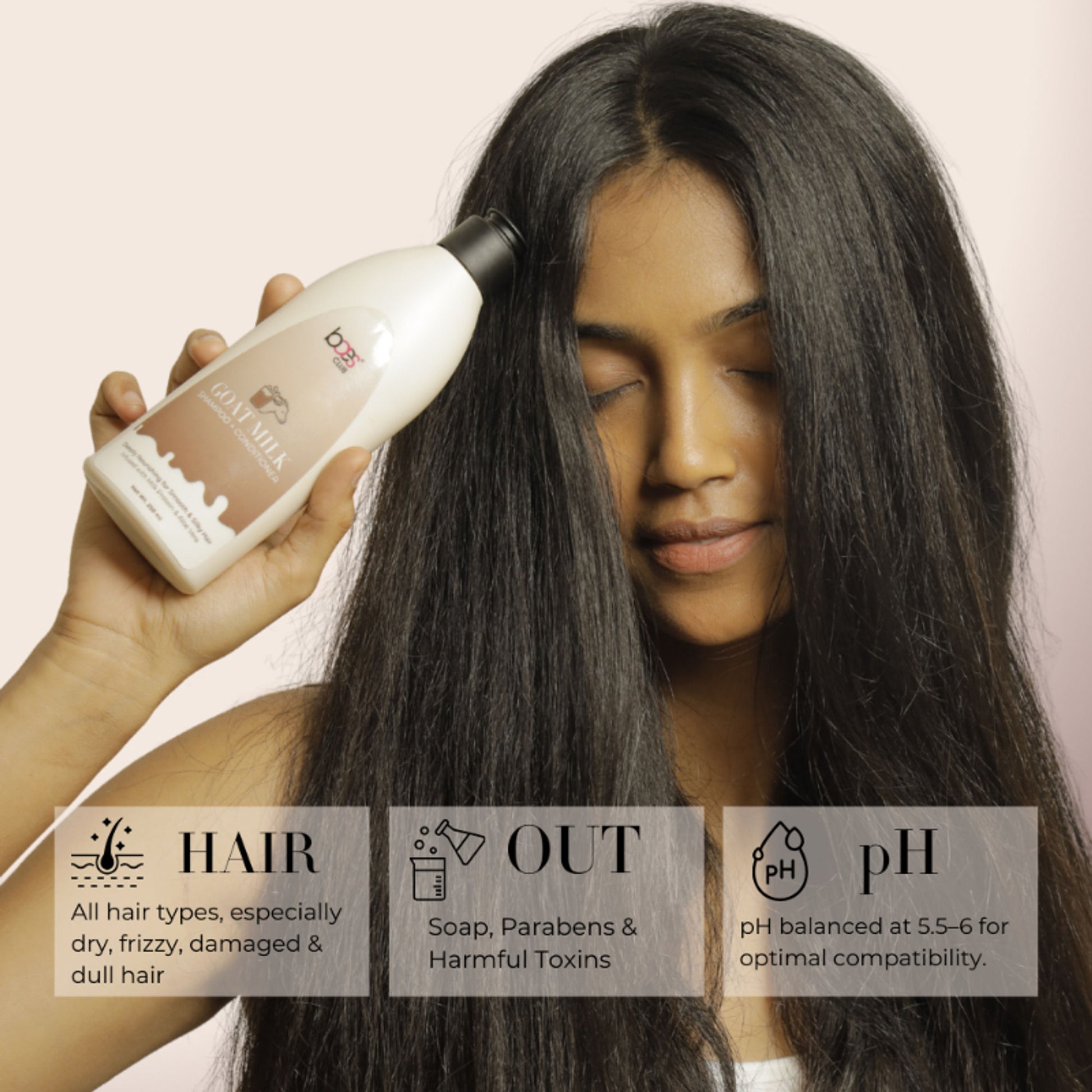 Baes Club Goat Milk Shampoo with Conditioner for Hydration, Nourishment & Frizz Free hair Unisex