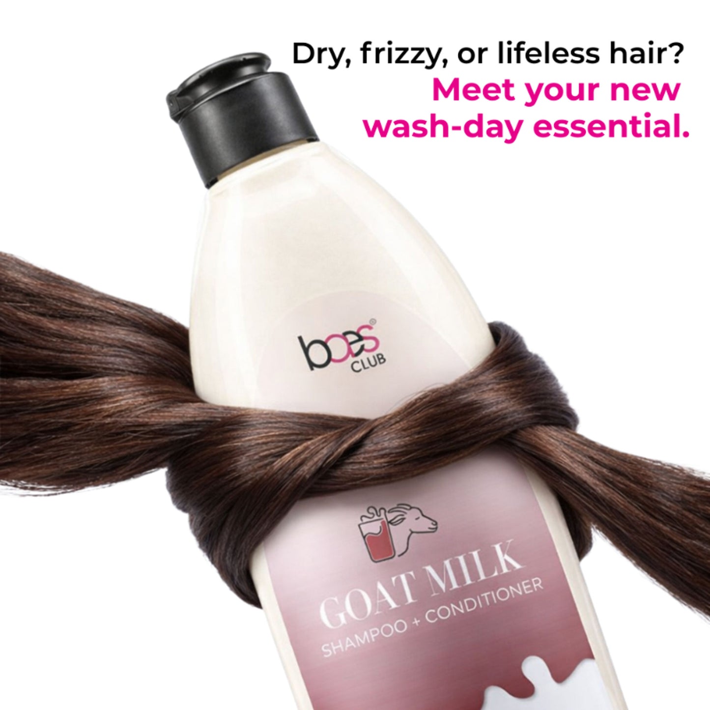 Baes Club Goat Milk Shampoo with Conditioner for Hydration, Nourishment & Frizz Free hair Unisex