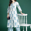 Dhiyona IE Floral Printed Regular Pure Cotton Kurta with Palazzos
