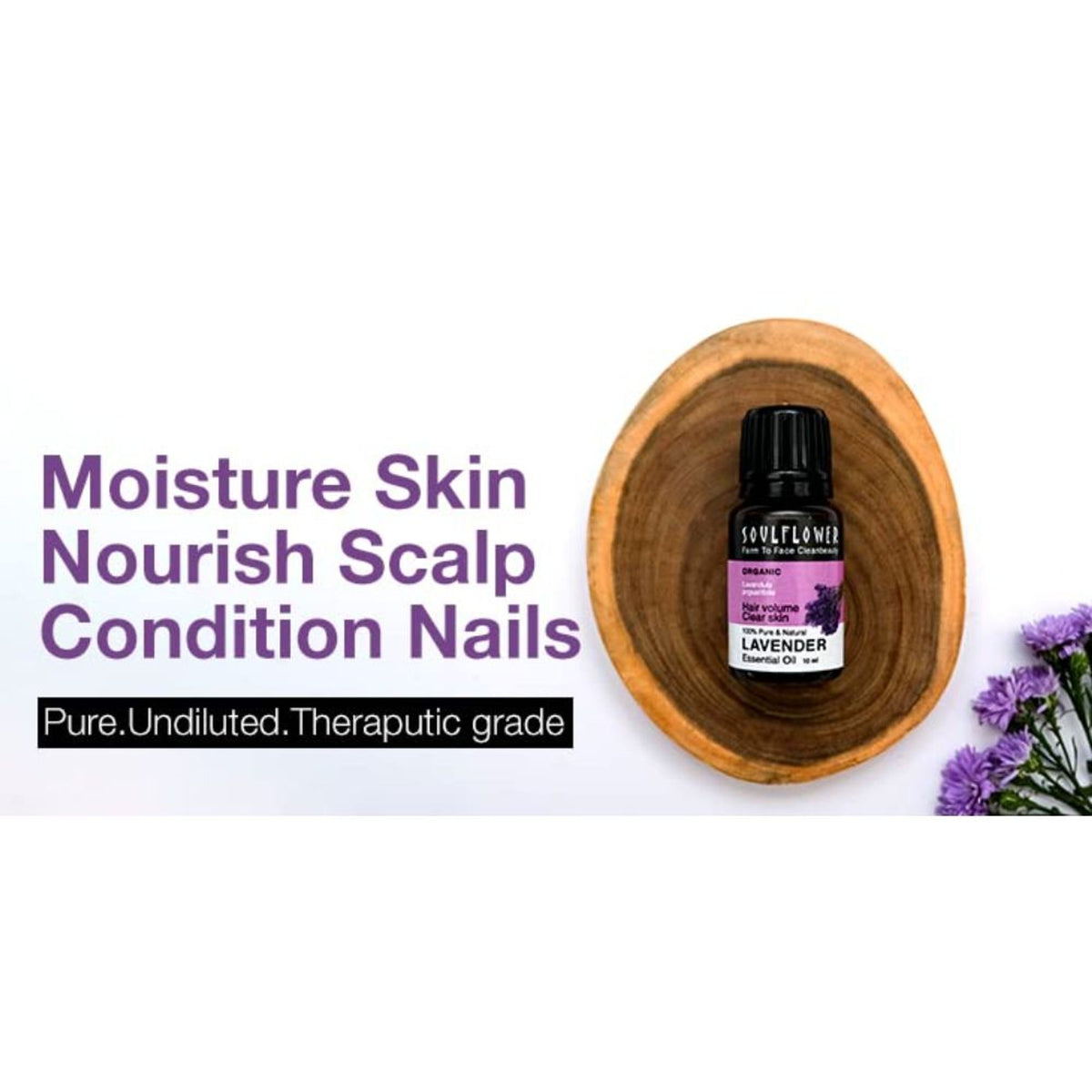 Soulflower Lavender Essential Oil for Better Sleep, Scalp Care, Healthy Skin & Relaxation
