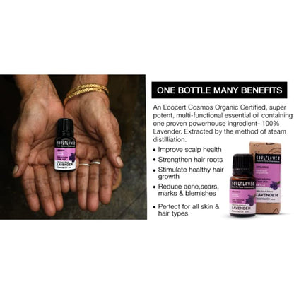 Soulflower Lavender Essential Oil for Better Sleep, Scalp Care, Healthy Skin & Relaxation