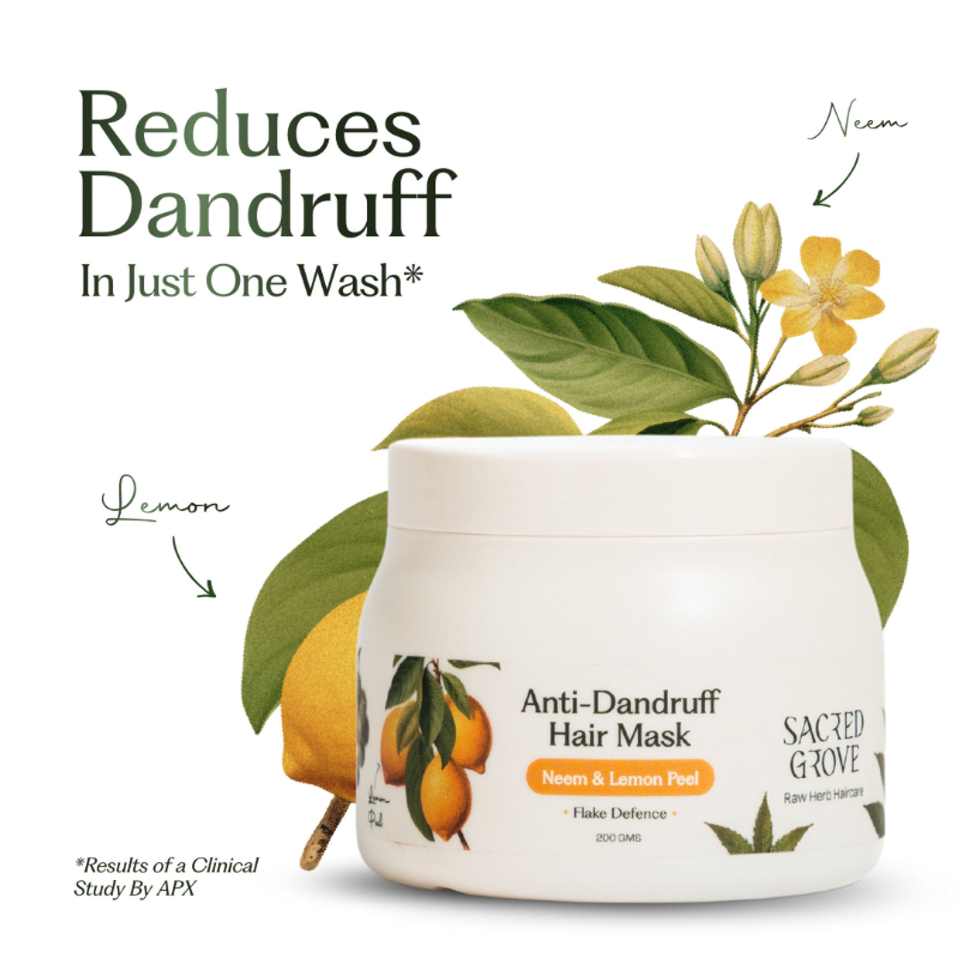 Sacred Grove Neem Anti-Dandruff Hair Mask Plant based Intense Dandruff Treatment for flaky scalp