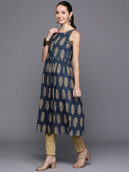 Indyancart IE Ethnic Motifs Printed A-Line Kurta