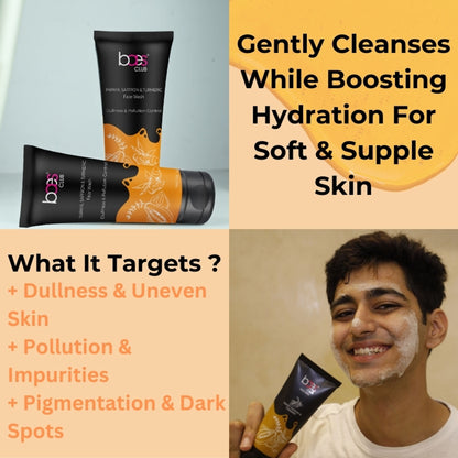 Baes Club Papaya, Saffron & Turmeric Deep Cleanse Face Wash Gentle Exfoliation Glowing Skin Unisex
