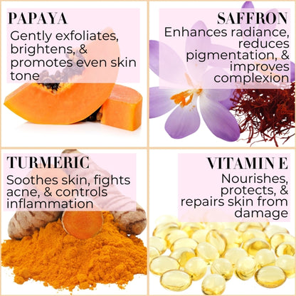 Baes Club Papaya, Saffron & Turmeric Deep Cleanse Face Wash Gentle Exfoliation Glowing Skin Unisex
