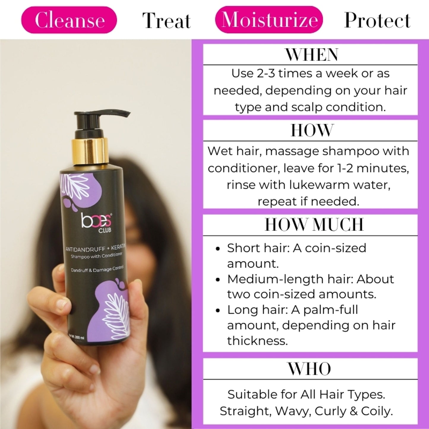 Baes Club Antidandruff + Keratin Shampoo With Conditioner Helps With Itching & Redness Unisex