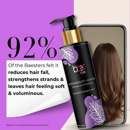 Baes Club Antidandruff + Keratin Shampoo With Conditioner Helps With Itching & Redness Unisex