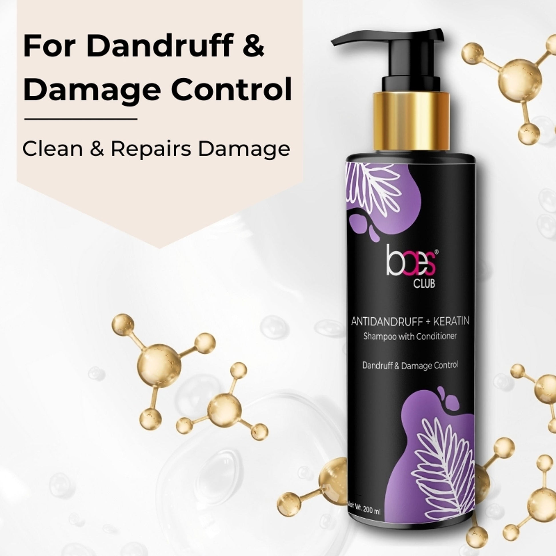 Baes Club Antidandruff + Keratin Shampoo With Conditioner Helps With Itching & Redness Unisex