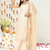 Indyancart VA Floral Embroidered Sequinned Straight Kurta & Sharara With Dupatta