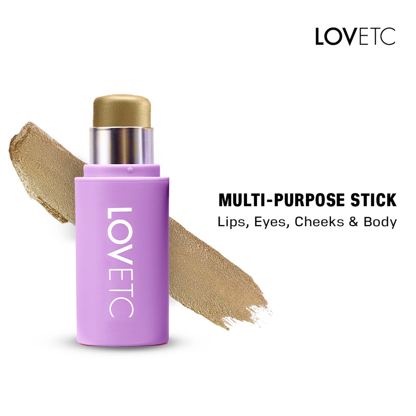LOVETC Multi-Purpose Highlighter Stick, 3-in-1 Makeup, 12Hr Wear - Glow